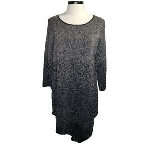 Chelsea & Theodore Dress Womens Plus 1X Black Sweater Tunic Ombre Sparkle